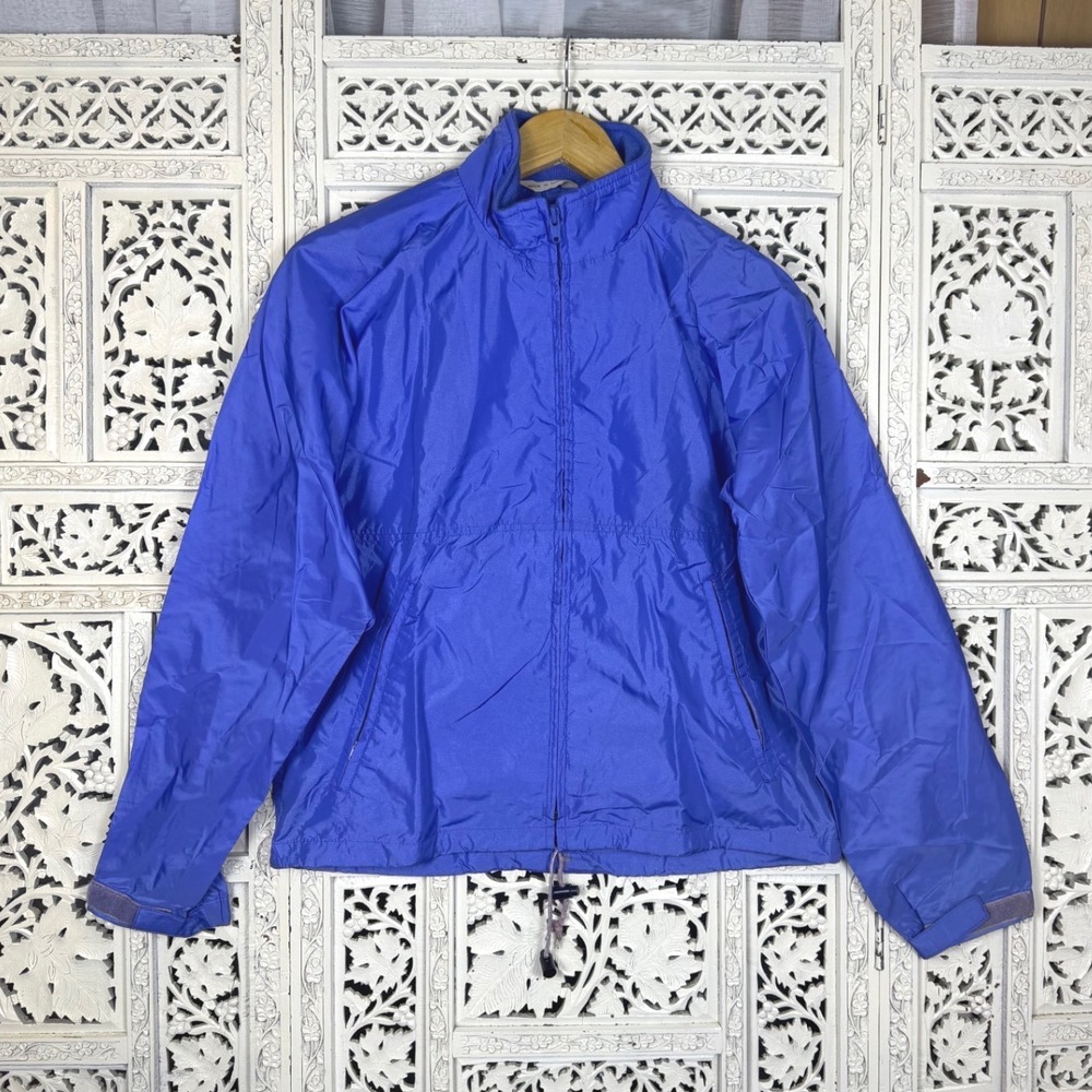 Vtg L.L. Bean Periwinkle‎ Blue Lightweight Rain Jacket Nylon Waterproof Hiking